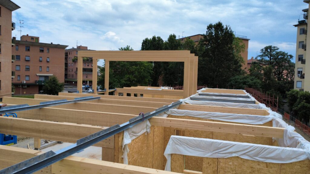 costruzione biblioteca in legno per ragazzi Parma Cisanova